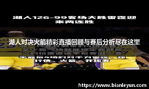 湖人对决火箭精彩直播回顾与赛后分析尽在这里